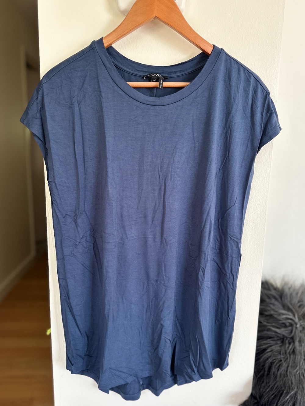 Women’s Navy Blue Cap Sleeve Tee - Nic+Zoe medium
